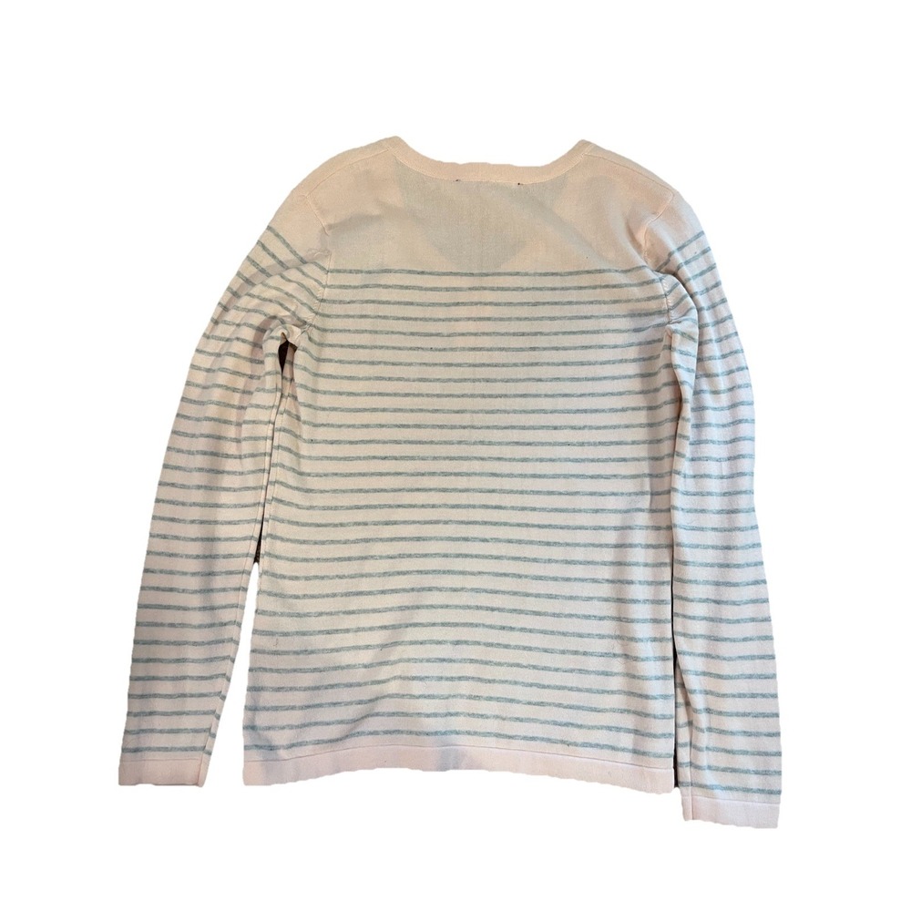 Tommy Hilfiger Women's V-Neck Stripe Sweater Pink/grey US XS New - Picture 5 of 8